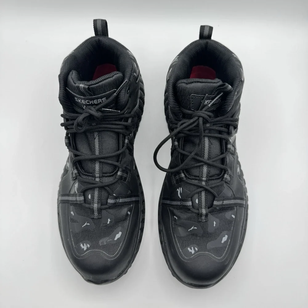 Skechers Work Monster SR Mens 10.5 Black Gray Comp Toe Slip Resistant Boots